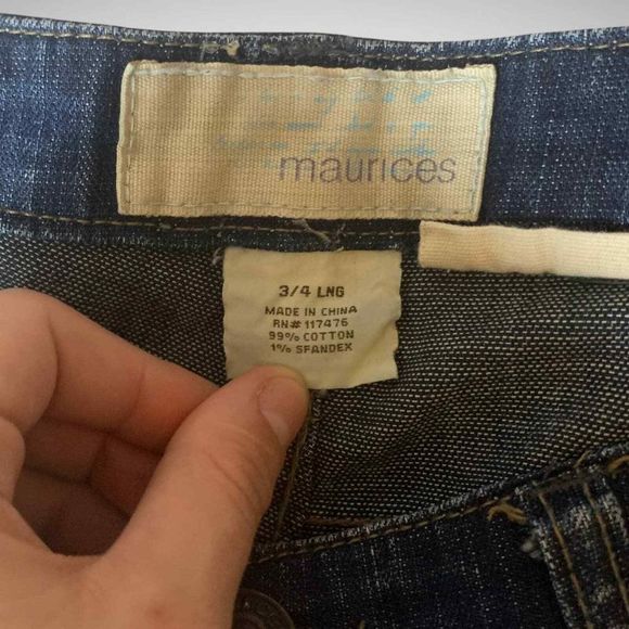 Maurices Molli Flare Leg Jeans Sz 3/4 Long Meas 30x 34.5 Inseam Tall Bell Bottom - Picture 9 of 12